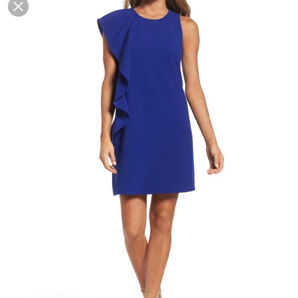 Chelsea 28 Cobalt Blue Asymmetrical Shift Dress